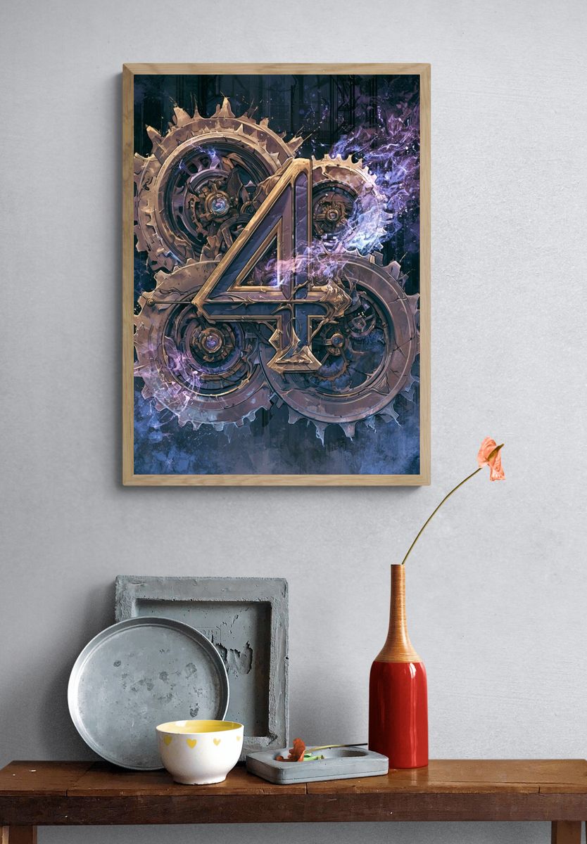Steampunk Number Four Print. — room view 3