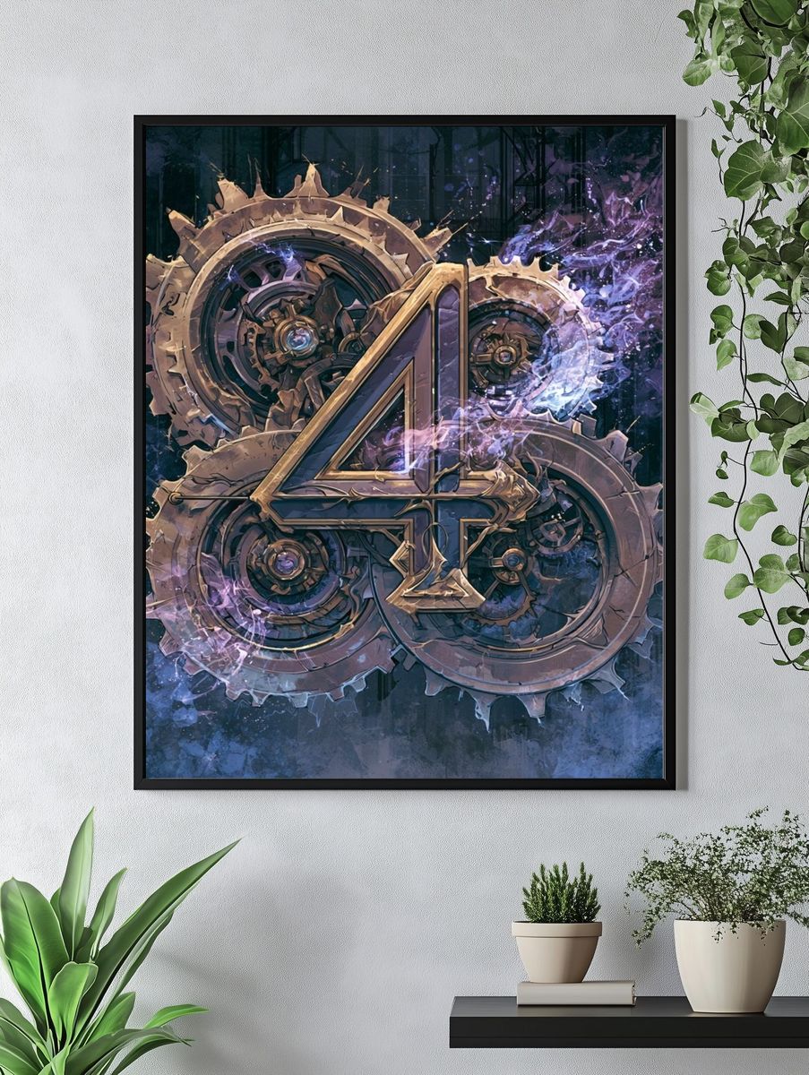 Steampunk Number Four Print. — room view 4