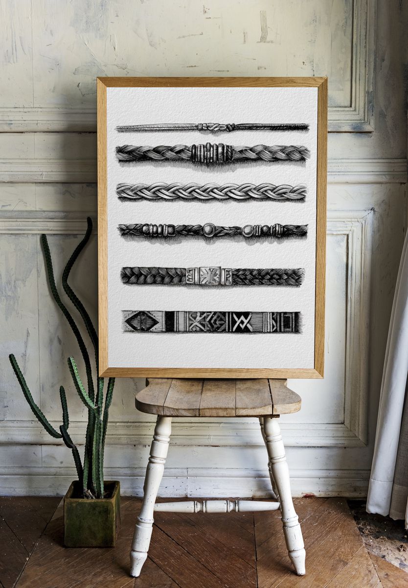 Braided Bracelet Studies Print. — room view 1
