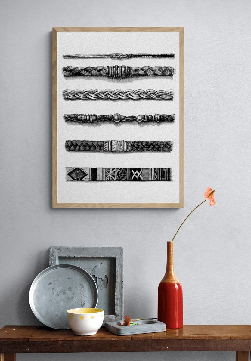 Braided Bracelet Studies Print. — room view 3