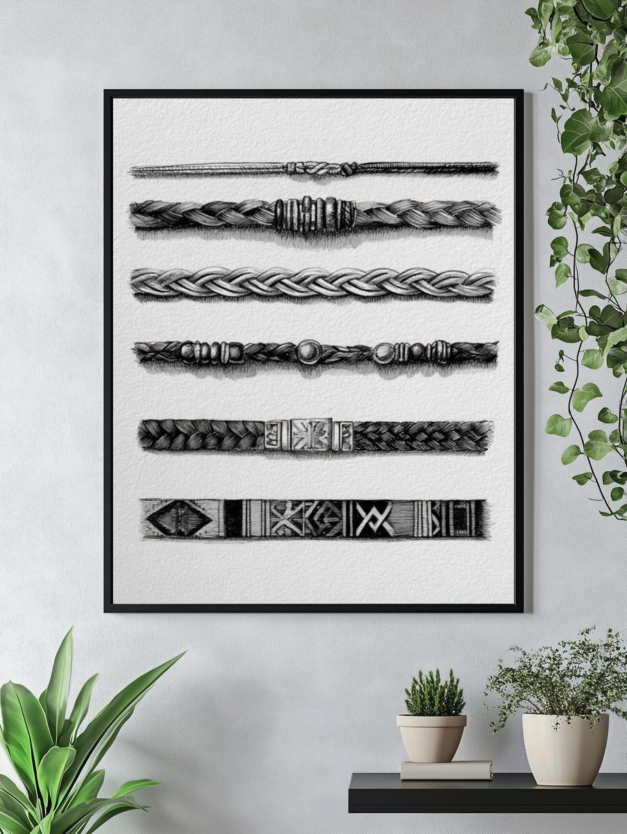 Braided Bracelet Studies Print. — room view 4