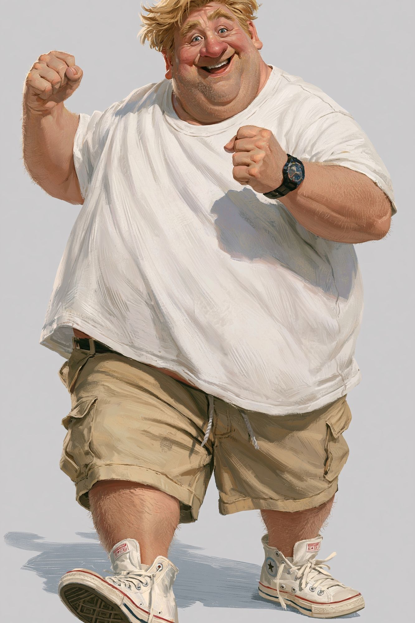 Cheerful Man Portrait Illustration Poster. poster — illustration art