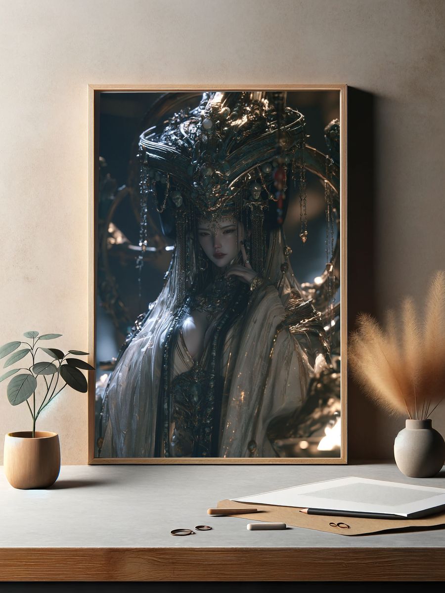 Ornate Celestial Empress Print. — room view 2