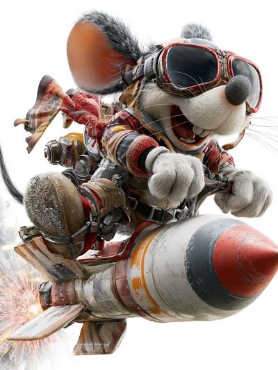 Rocket Mouse Digital Art Poster.