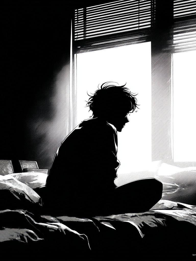 Silhouette in Morning Light — Illustration Print. poster — illustration art