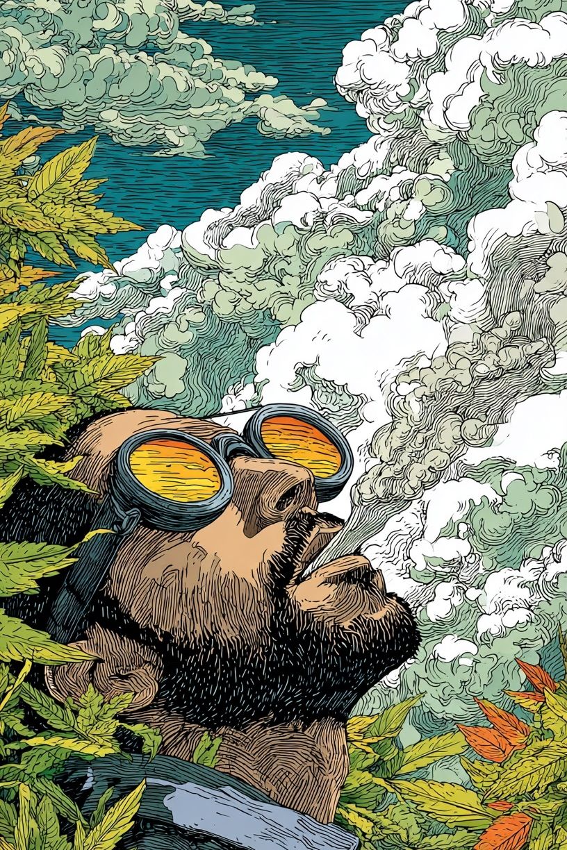 Man in Goggles — Illustration Print. poster detail