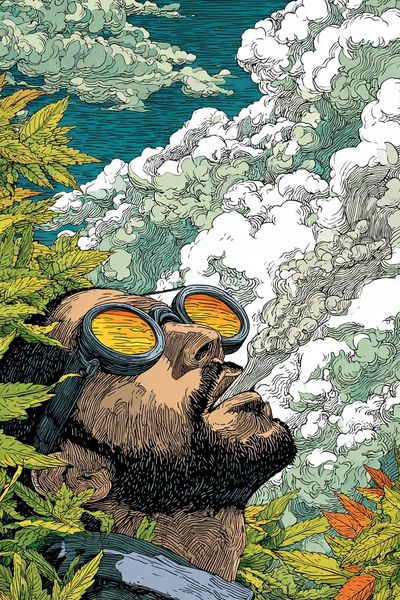Man in Goggles — Illustration Print. poster