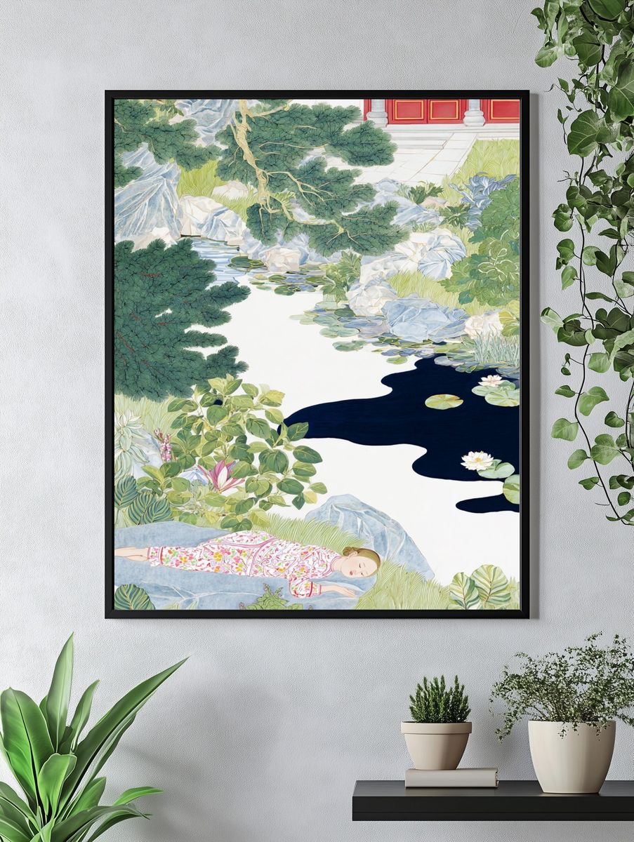 Serene Landscape — Illustration Print. — room view 4
