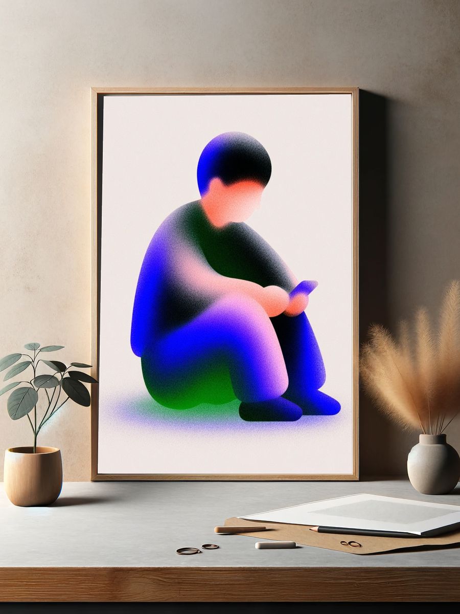 Contemplative Figure — Illustration Print. — room view 2