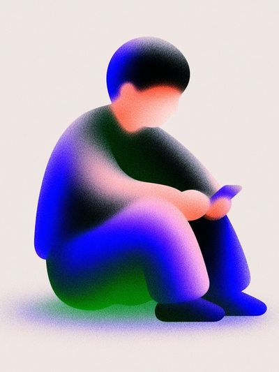 Contemplative Figure — Illustration Print. poster print
