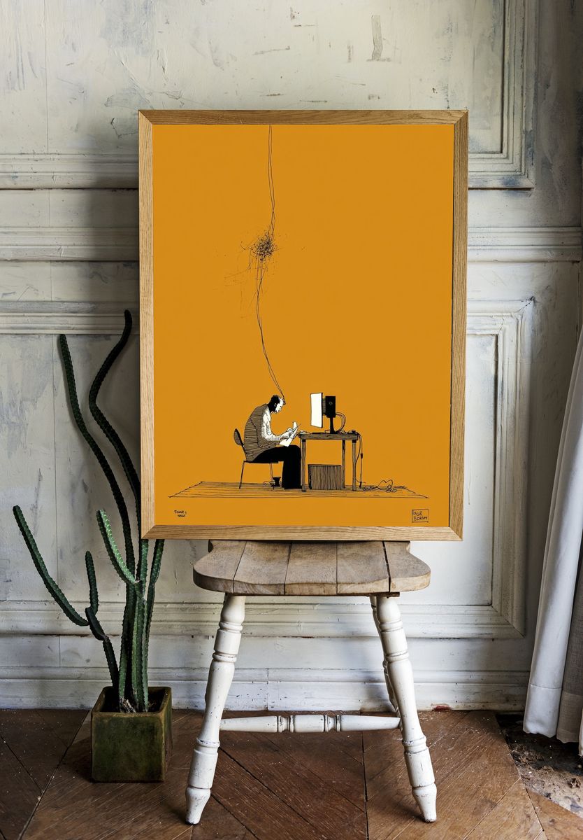 Focused Mind — Illustration Print. — room view 1