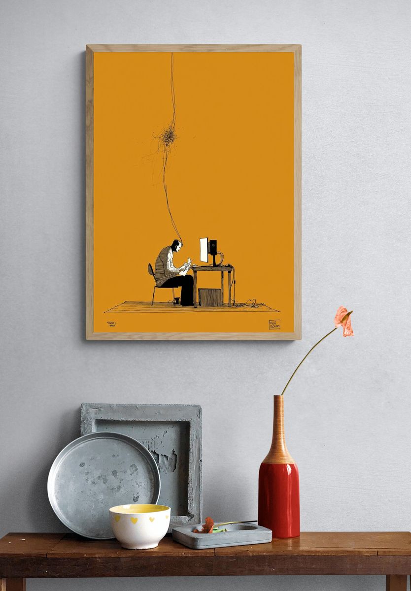 Focused Mind — Illustration Print. — room view 3