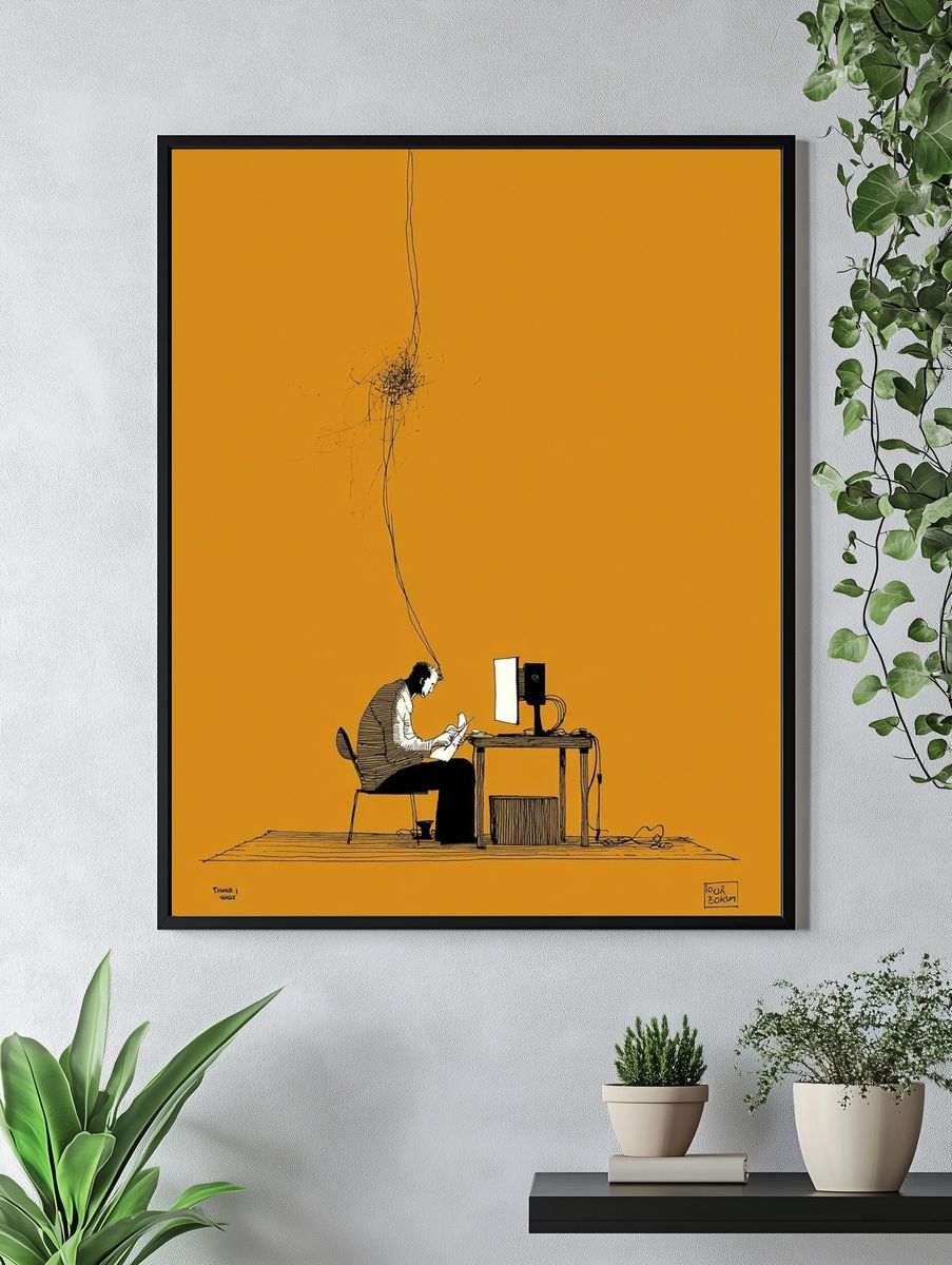 Focused Mind — Illustration Print. — room view 4