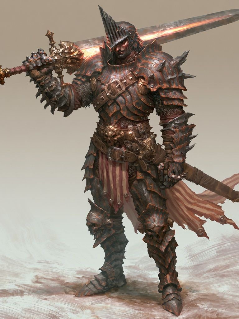 Armored Dark Fantasy Warrior Print. poster detail
