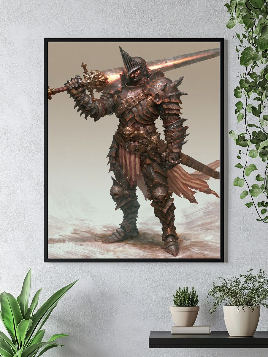 Armored Dark Fantasy Warrior Print. — room view 4