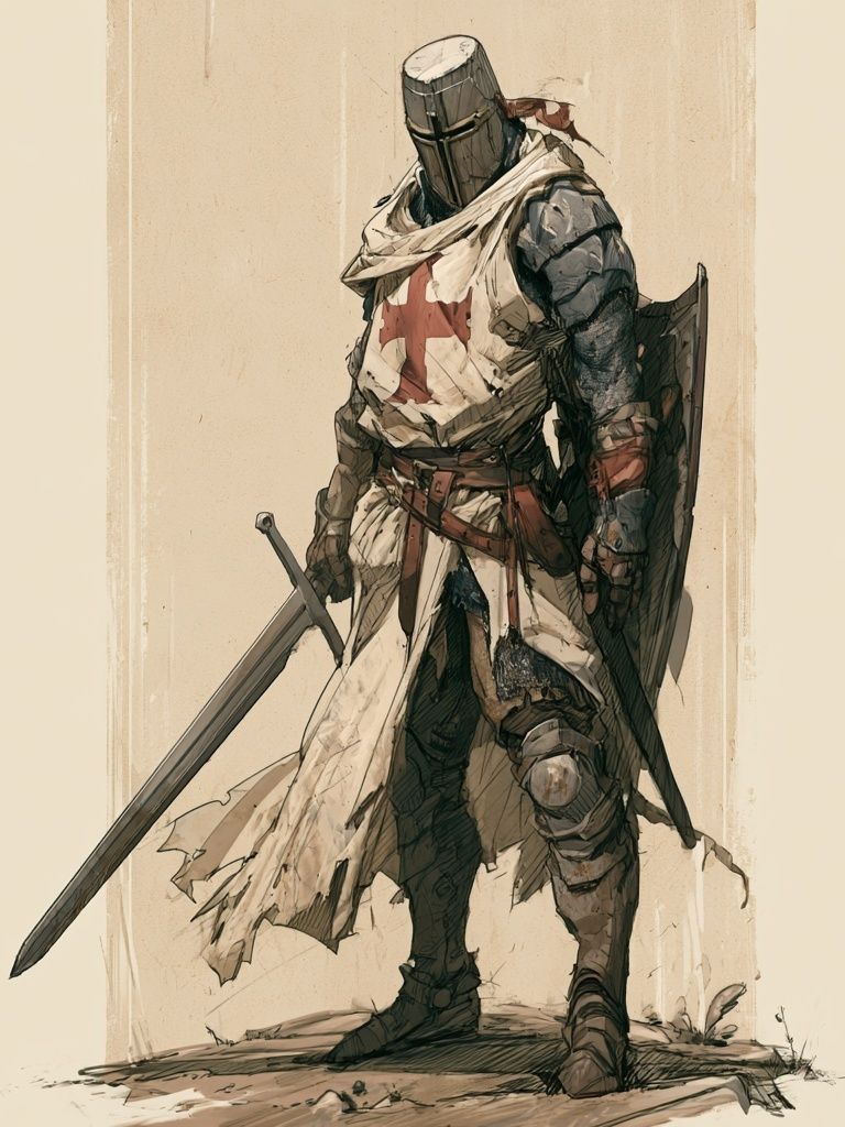 Medieval Knight Illustration Poster. poster — illustration art