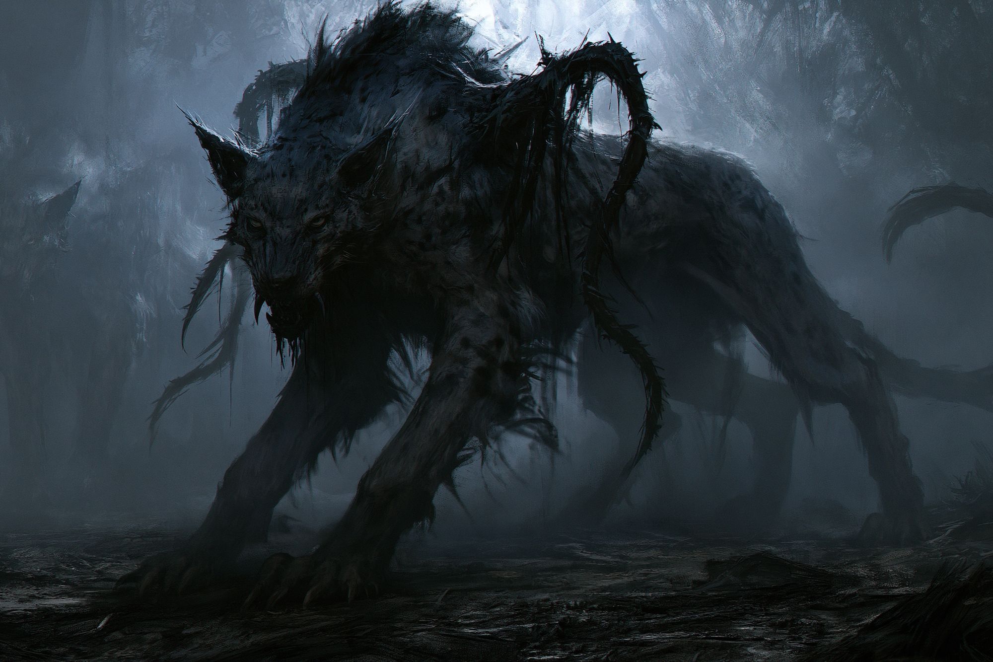 Shadow Wolf Creature Illustration Poster. poster detail