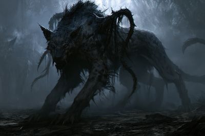 Shadow Wolf Creature Illustration Poster. poster