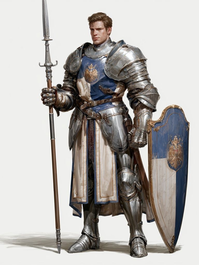 Medieval Knight Portrait Print. poster — illustration art
