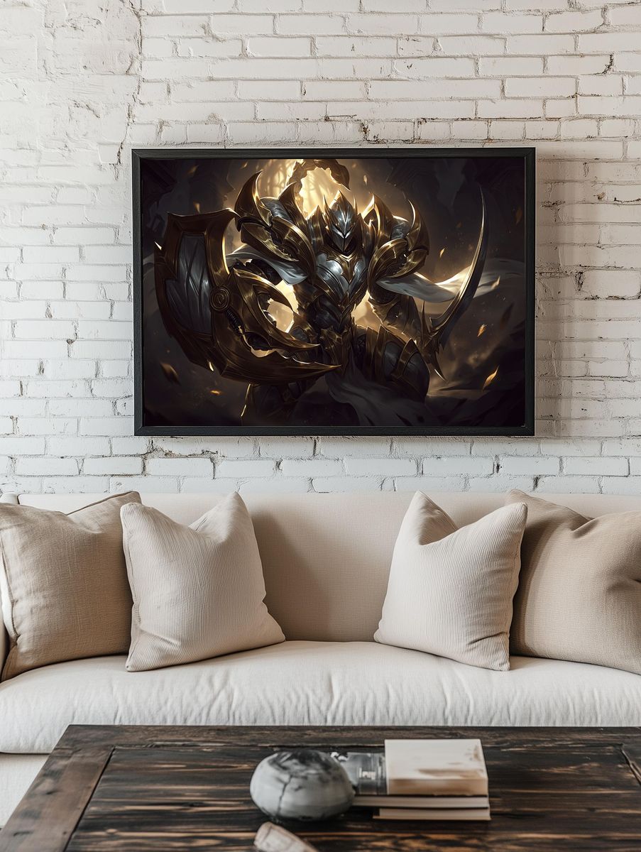 Armored Dark Knight Illustration Poster. room preview