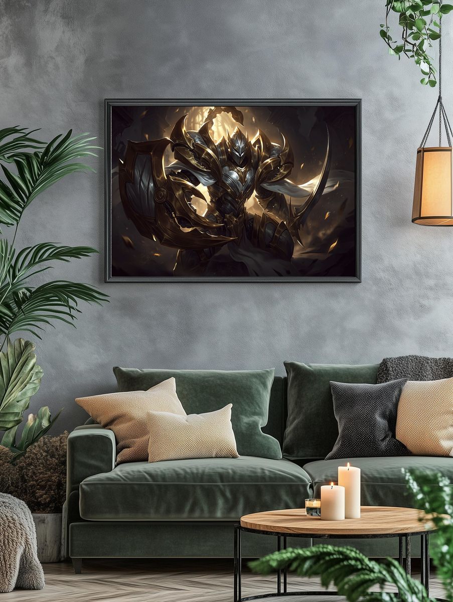 Armored Dark Knight Illustration Poster. — room view 4
