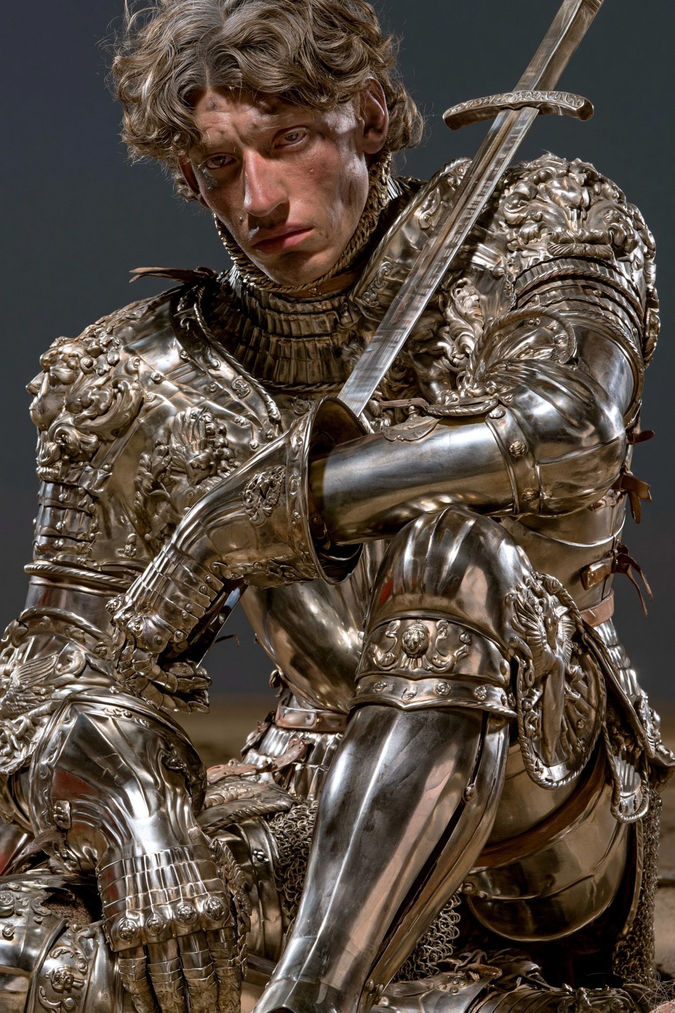 Armored Knight Portrait Print. poster — illustration art