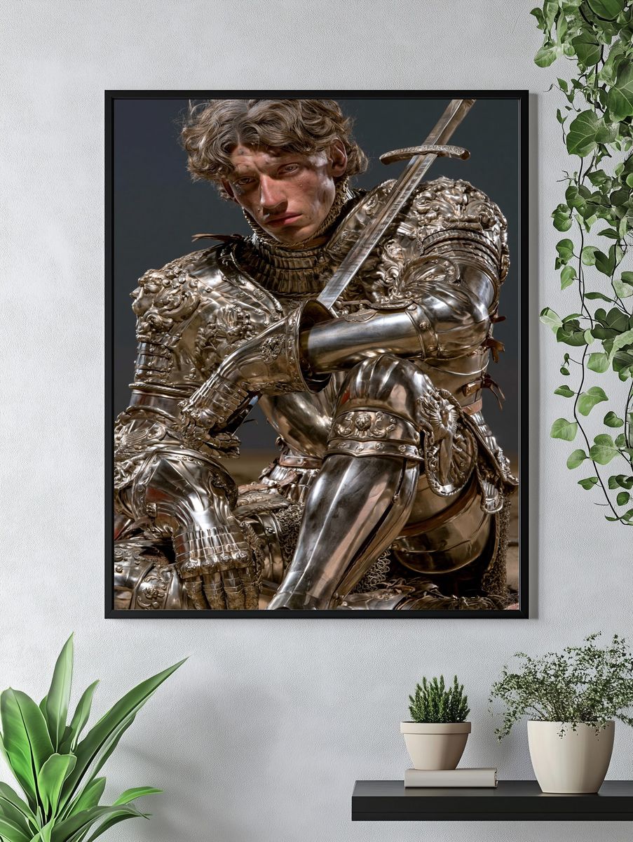 Armored Knight Portrait Print. — room view 4