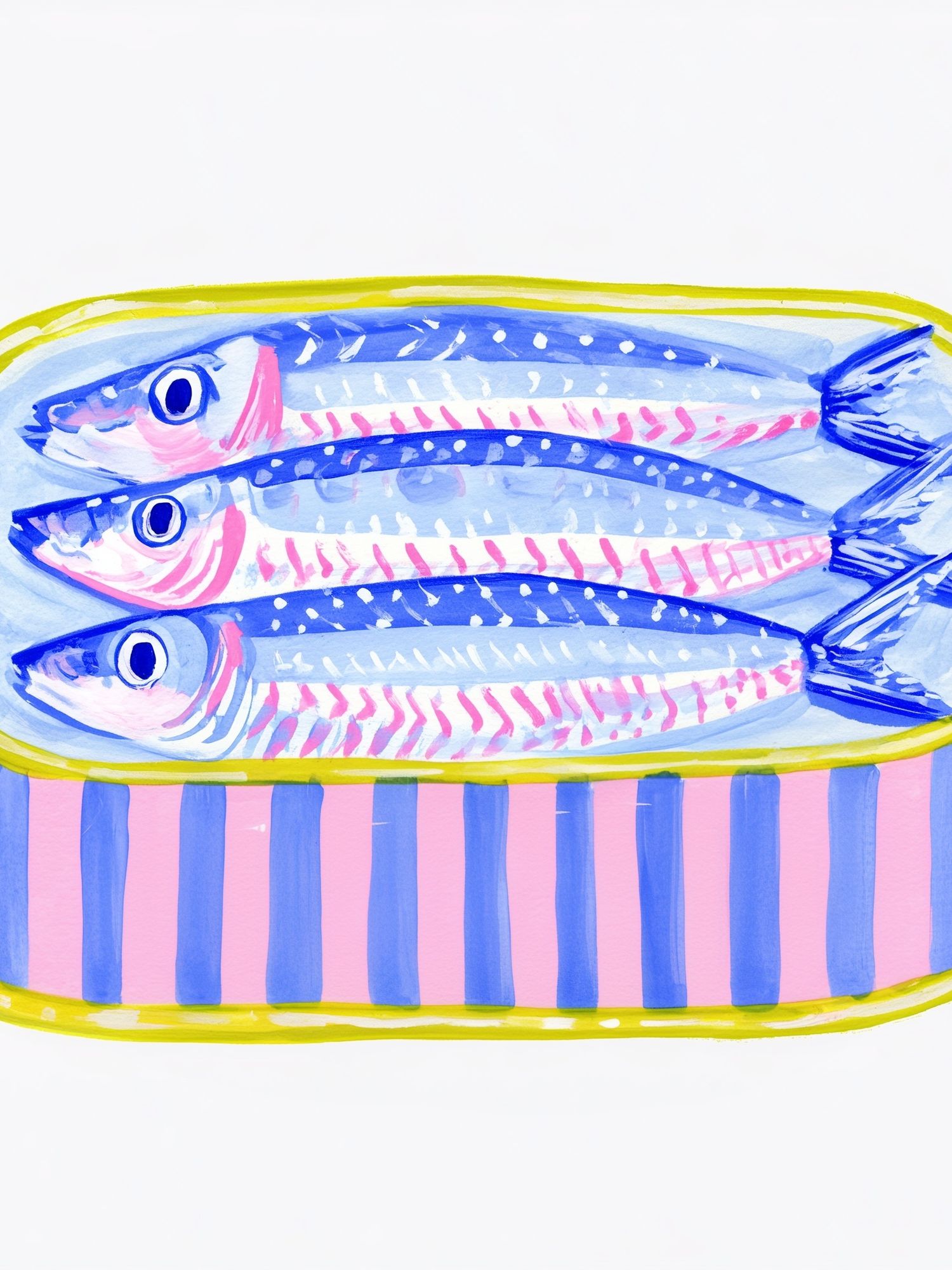 Tinned Fish Watercolor Poster. poster — illustration art