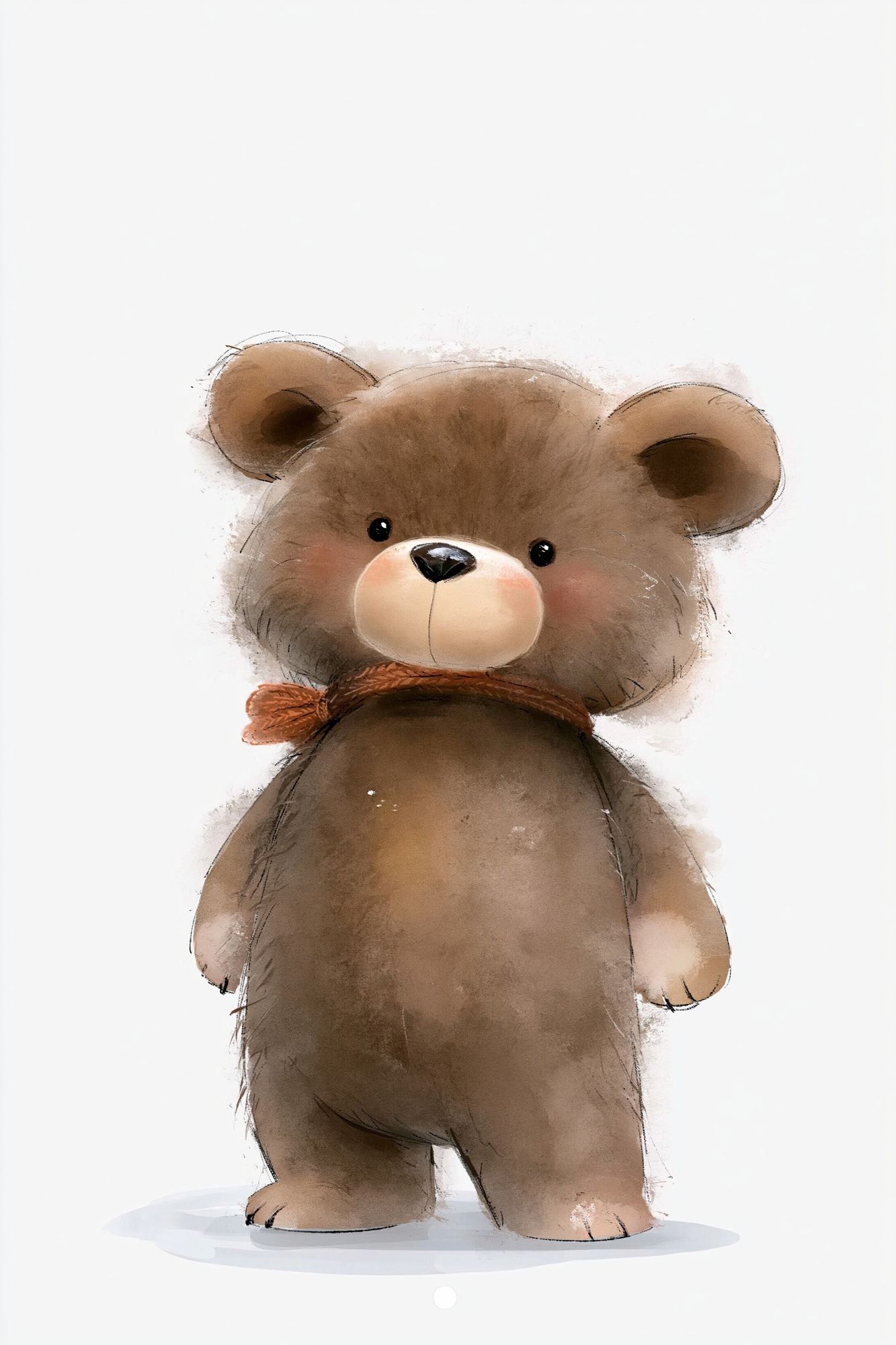 Cute Teddy Bear Watercolor Poster. poster detail