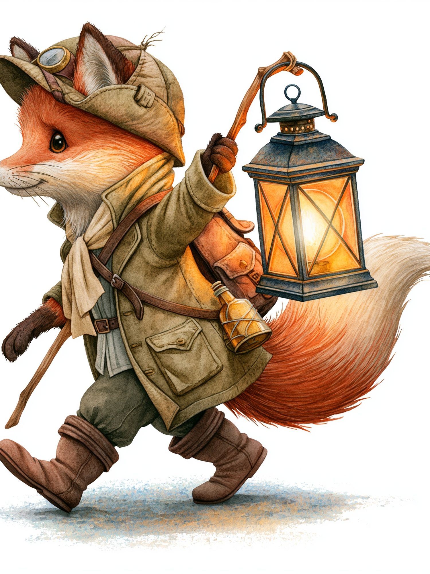 Adventurer Fox Illustration Poster. poster detail