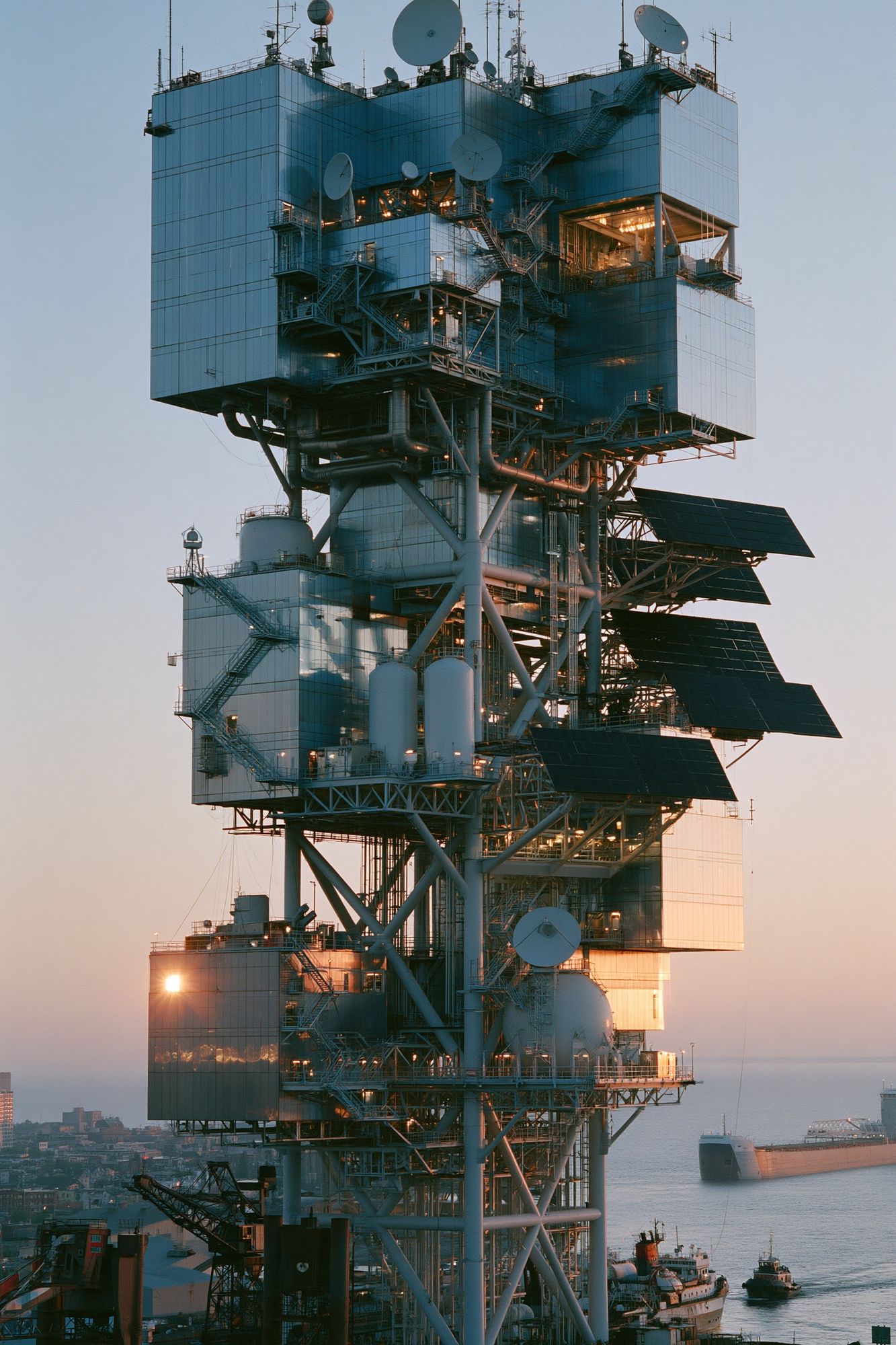 Industrial Sea Platform Photography Poster. poster detail