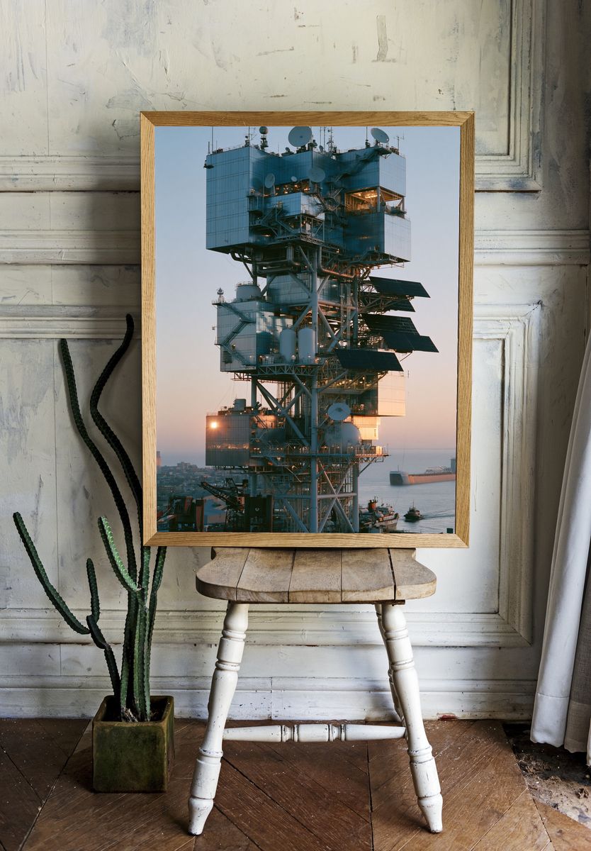 Industrial Sea Platform Photography Poster. — room view 1