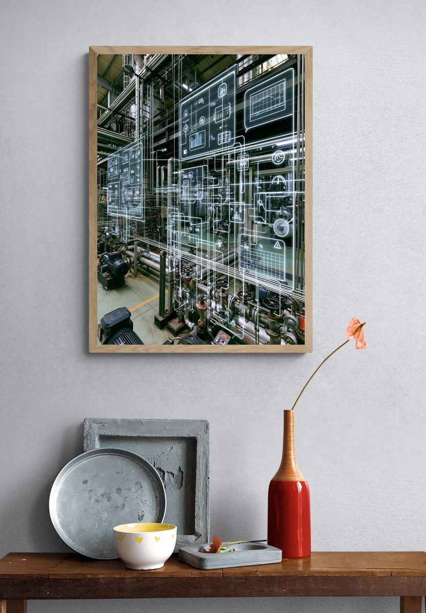 Industrial Data Network Photography Poster. — room view 3