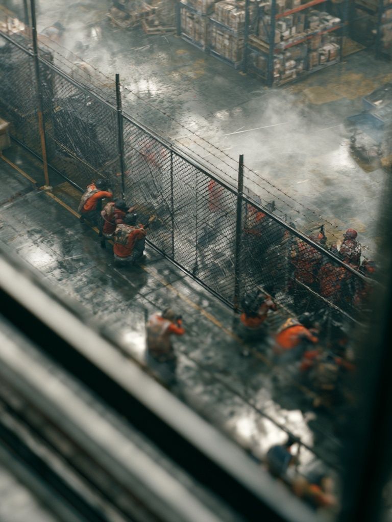 Industrial Yard Scene Photography Poster. poster — photography art