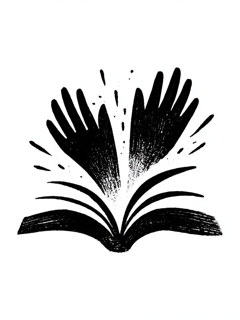 Open Book Ink Poster. poster — illustration art