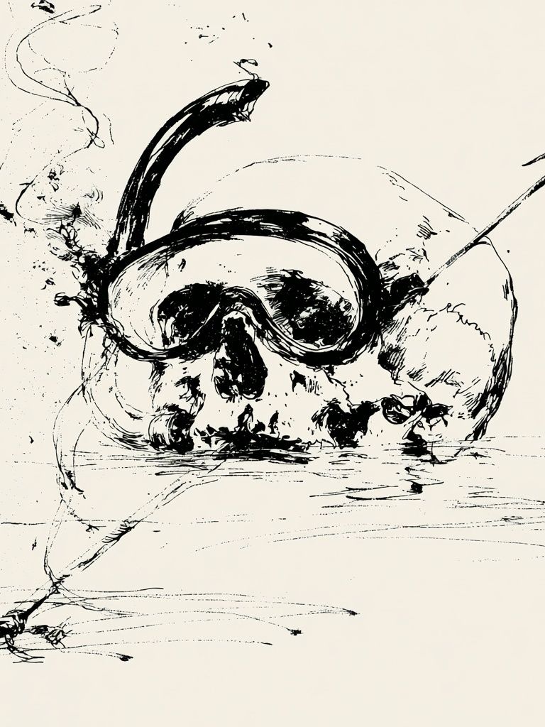 Snorkel Skull Ink Poster. poster detail