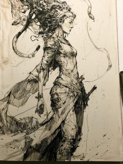 Ink Figure Study Illustration Poster. poster