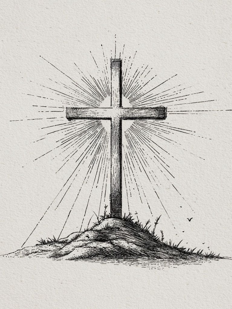 Radiant Cross Ink Print. poster detail