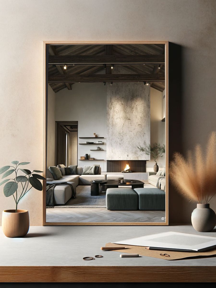 Modern Rustic Living Room Photography Poster. — room view 2
