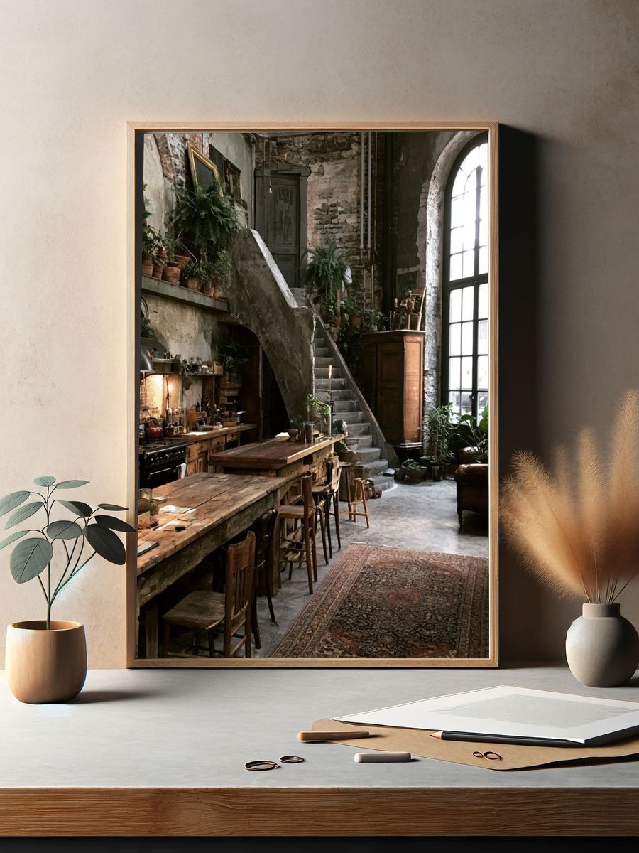 Rustic Loft Interior Photography Poster. — room view 2