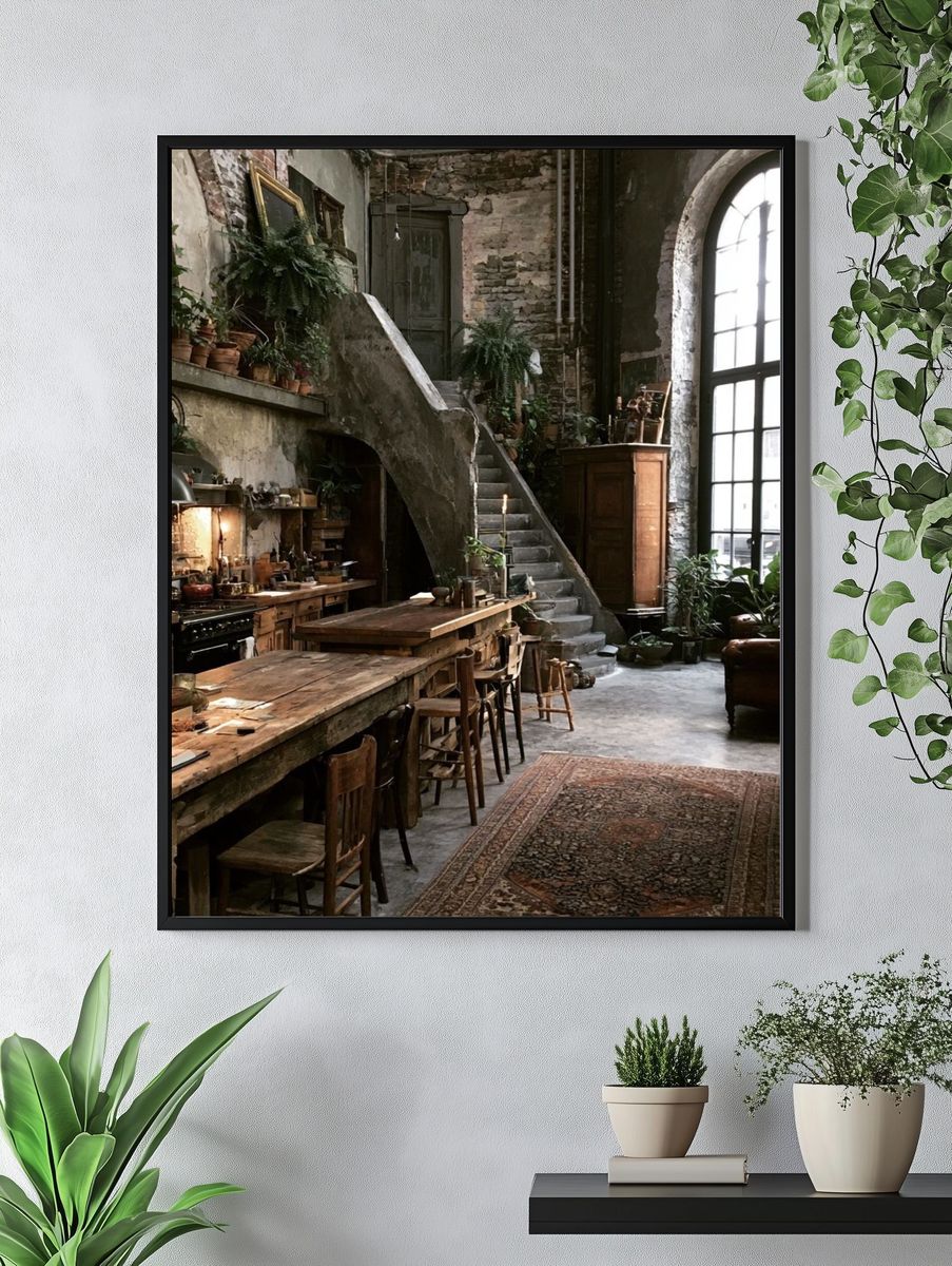 Rustic Loft Interior Photography Poster. — room view 4
