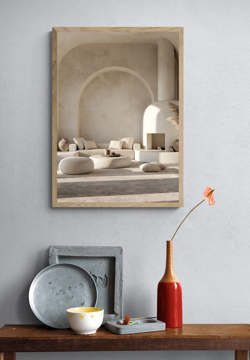 Neutral Arched Interior Photography Poster. — room view 3