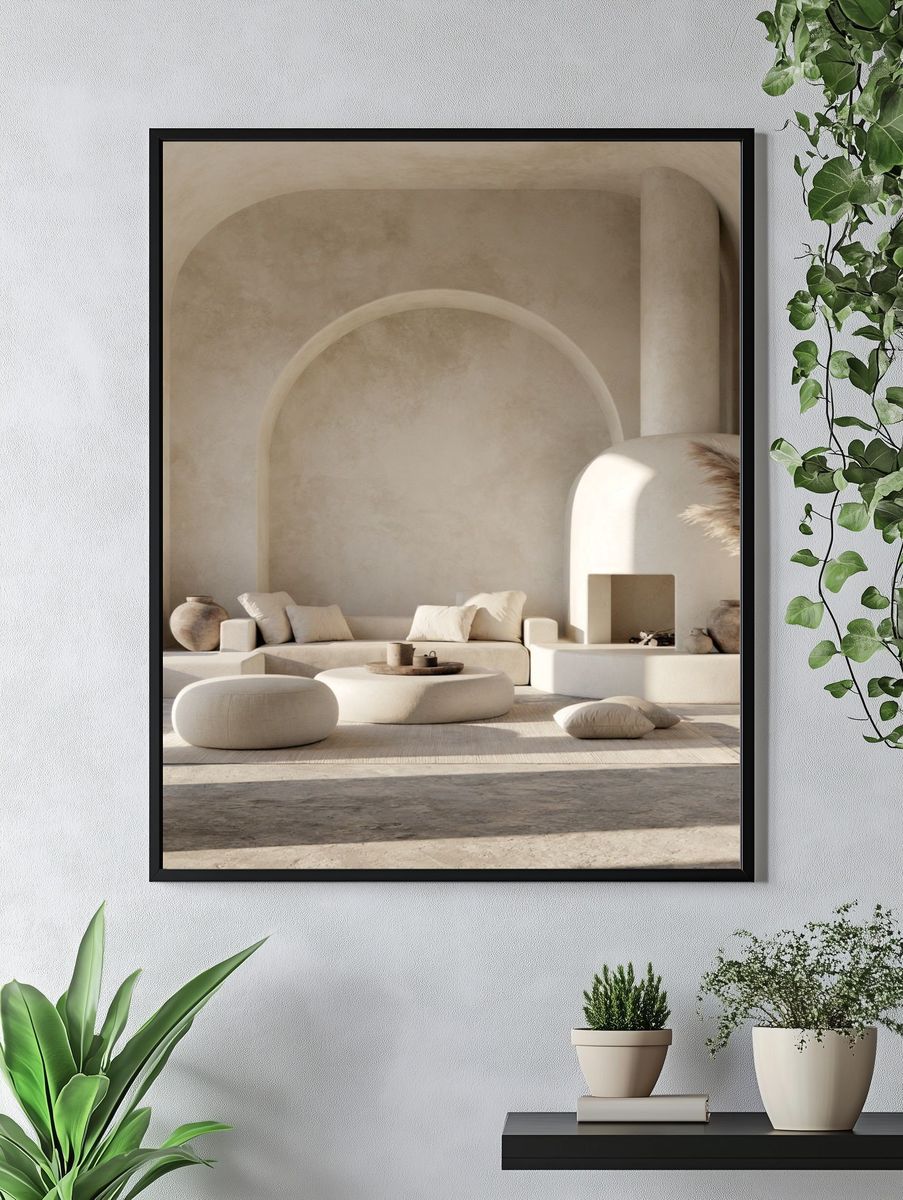 Neutral Arched Interior Photography Poster. — room view 4