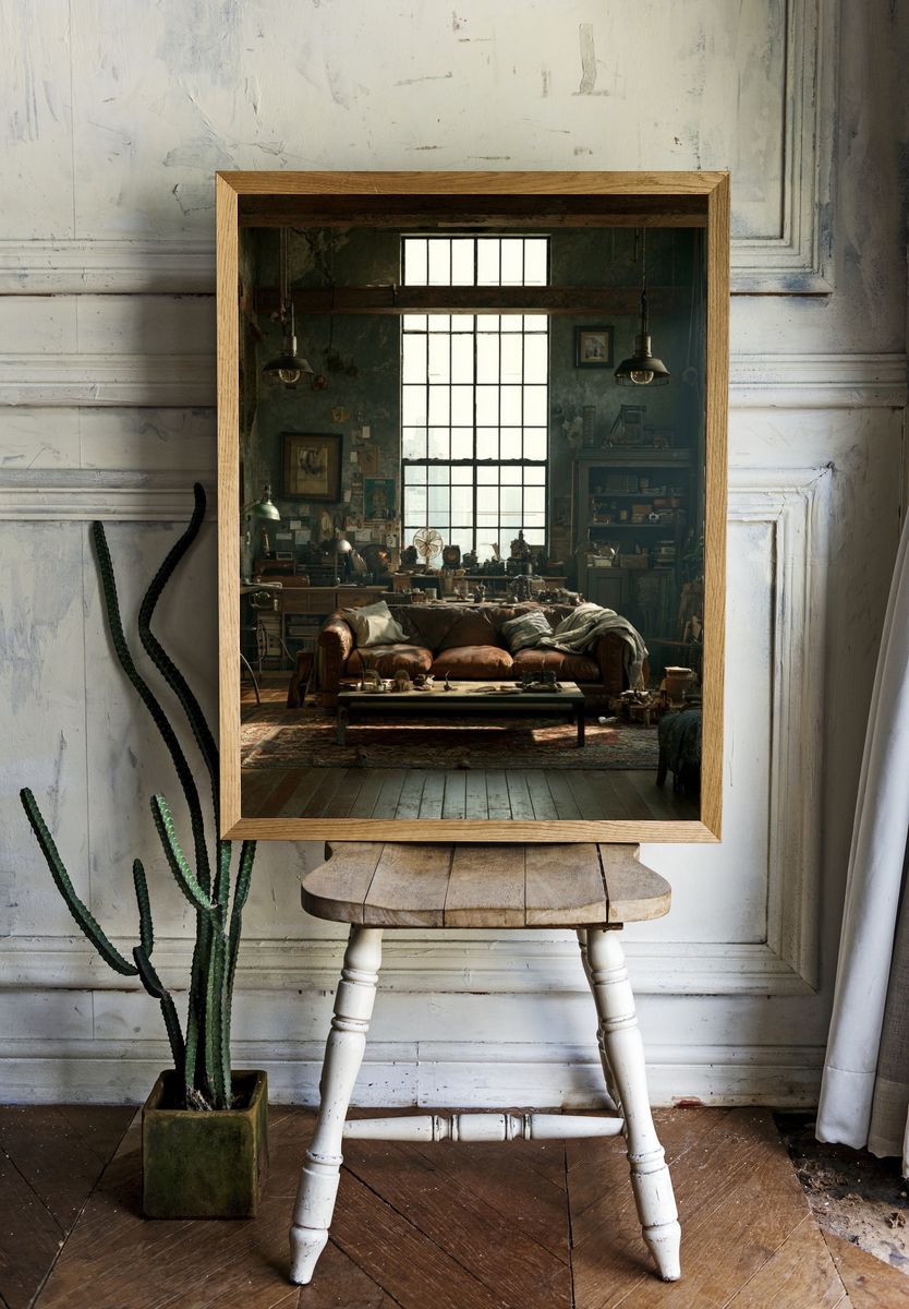 Industrial Loft Interior Photography Poster. — room view 1