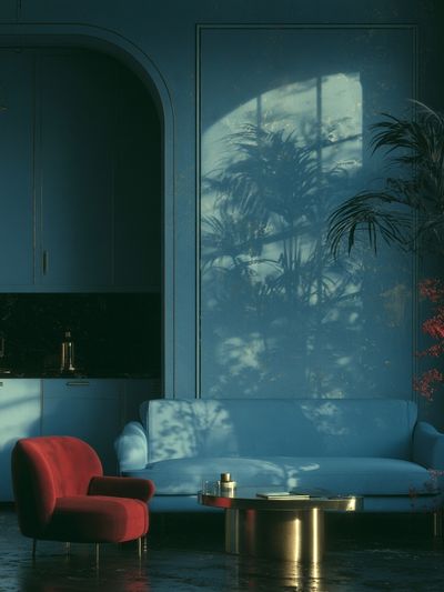 Moody Blue Interior Photography Poster.