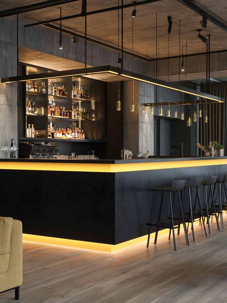 Modern Bar Interior Photography Poster. poster — photography art