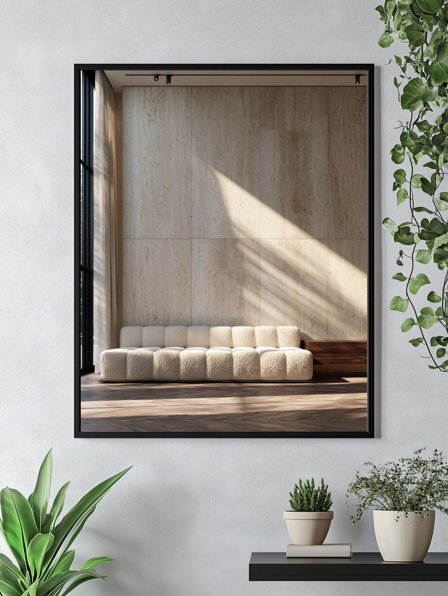 Sunlit Minimalist Interior Photography Poster. — room view 4