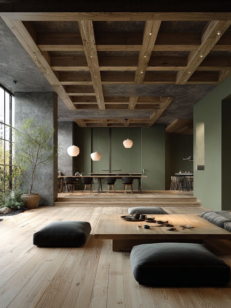 Japandi Interior Living Space Print. poster — photography art