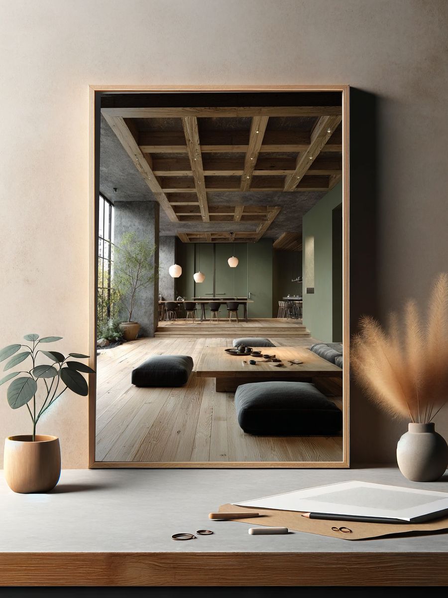 Japandi Interior Living Space Print. — room view 2