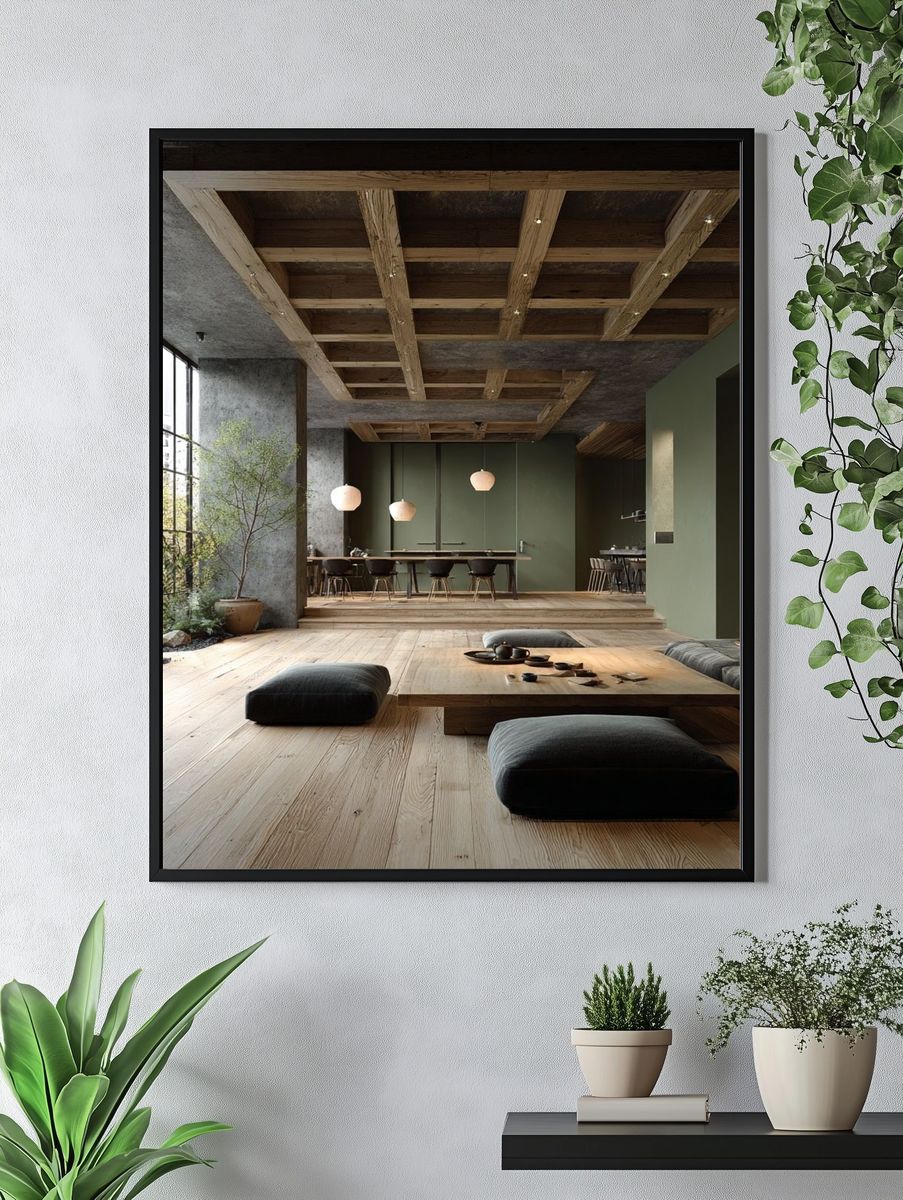 Japandi Interior Living Space Print. — room view 4